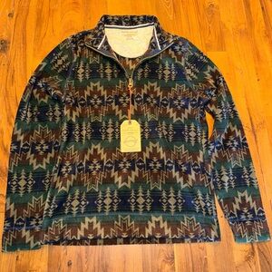 Men’s Weatherproof Aztec Print Quarter Zip Pullover Size Small
